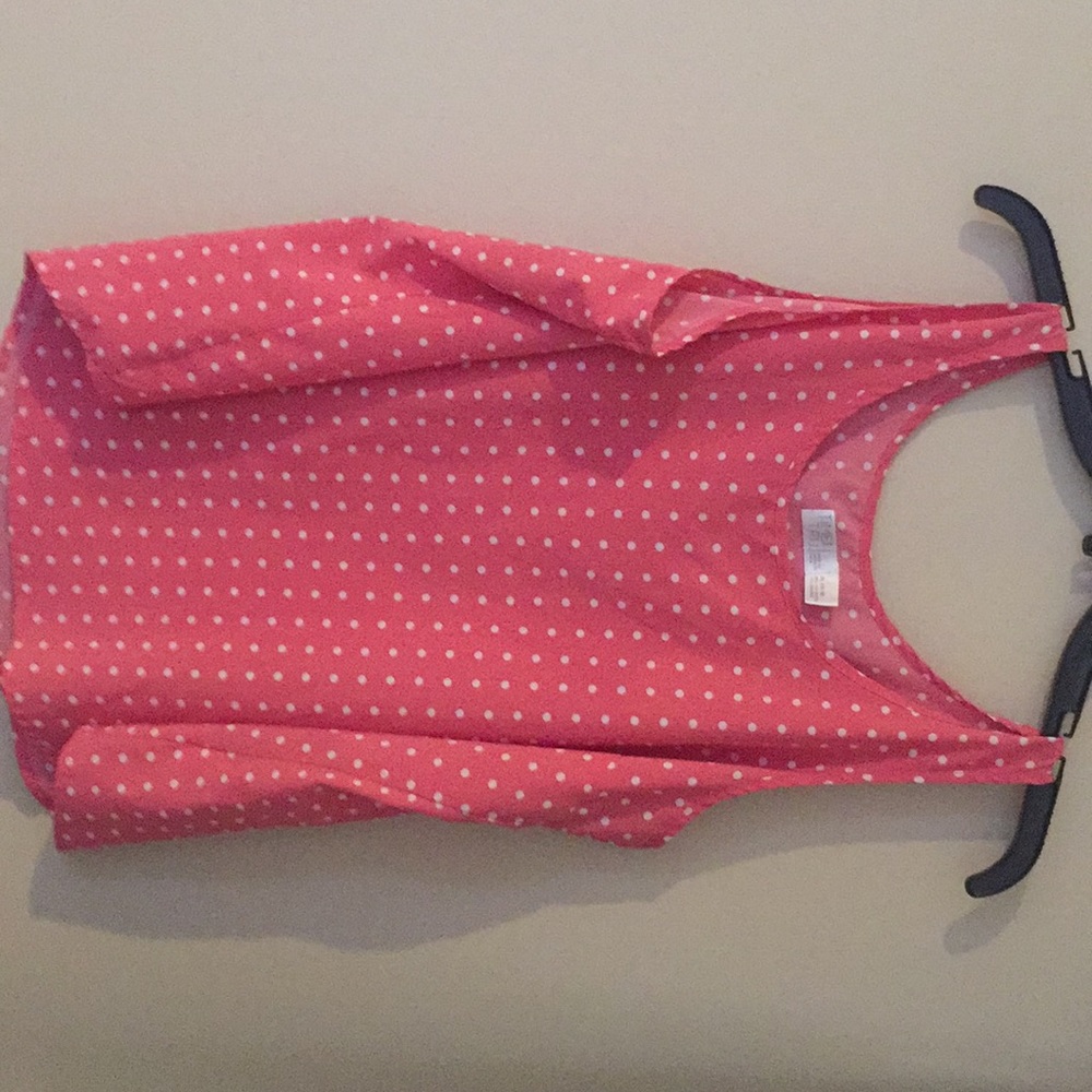 Pink polkadot tank top size Xl